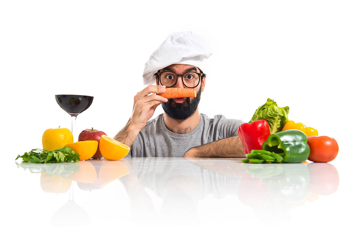 Chef with vegetables